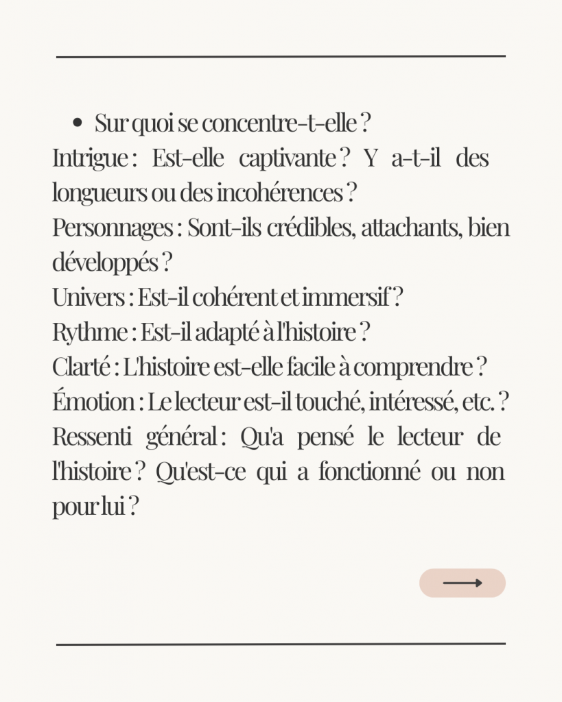 Sur quoi se concentre la bêta-lecture ?