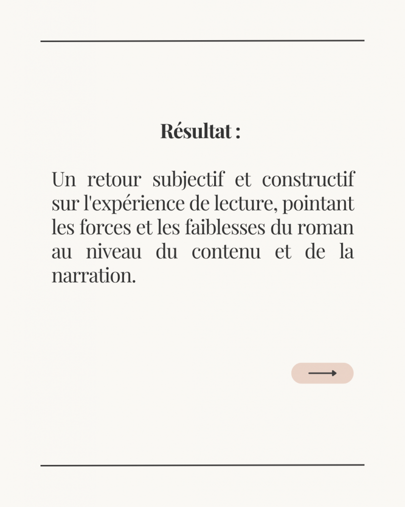 quel est le résultat attendu d'une bêta-lecture ?