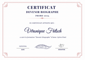 Certificat de biographe